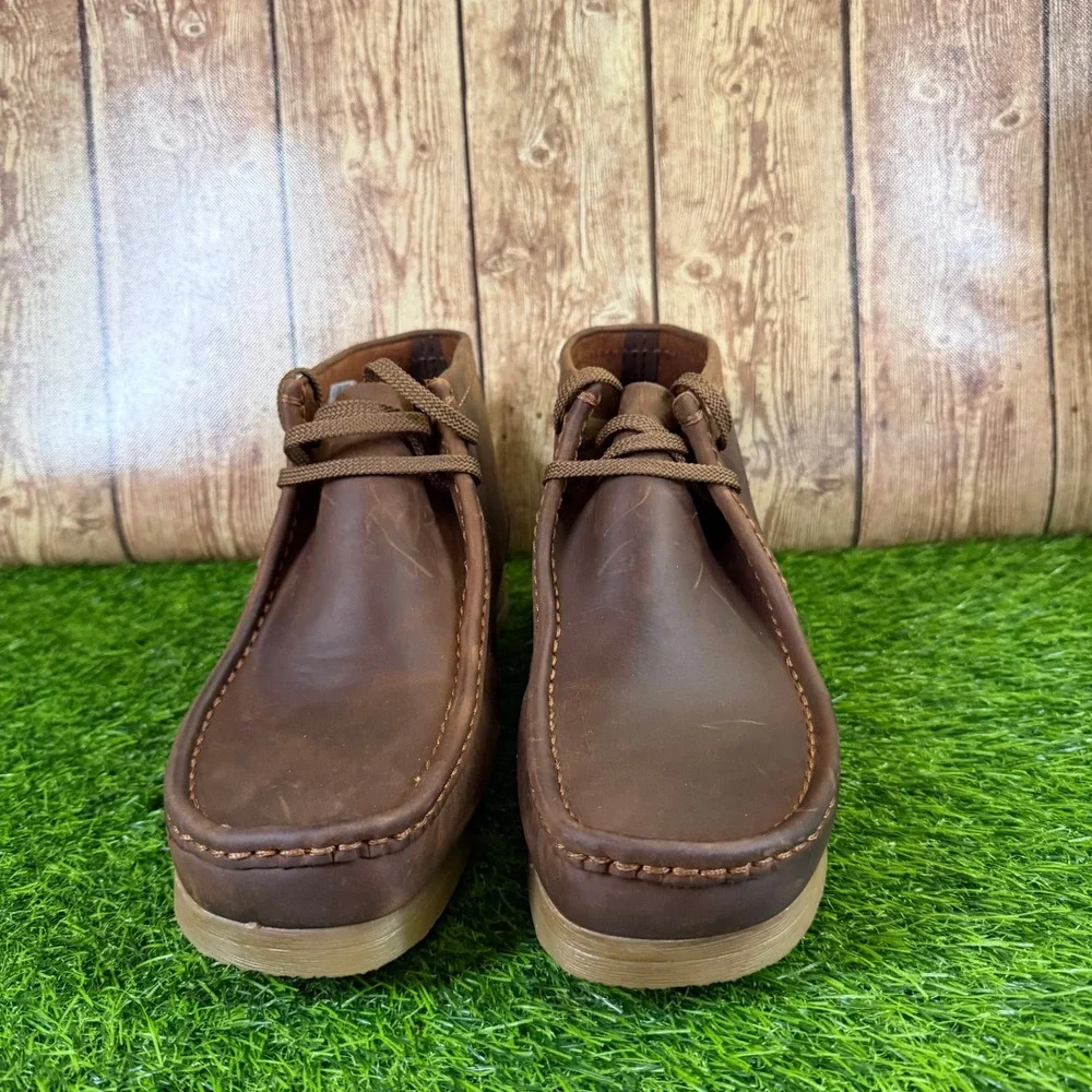 Clarks Wallaston Boot Mens size 11.5 M Beeswax Leather Chukka Moc Toe Brown